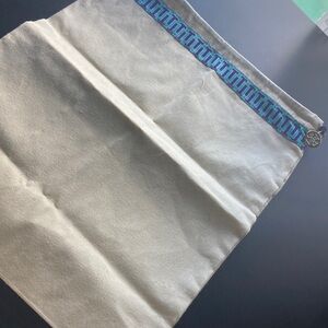 Tory Burch Cream Pouch with Blue and Purple Trim